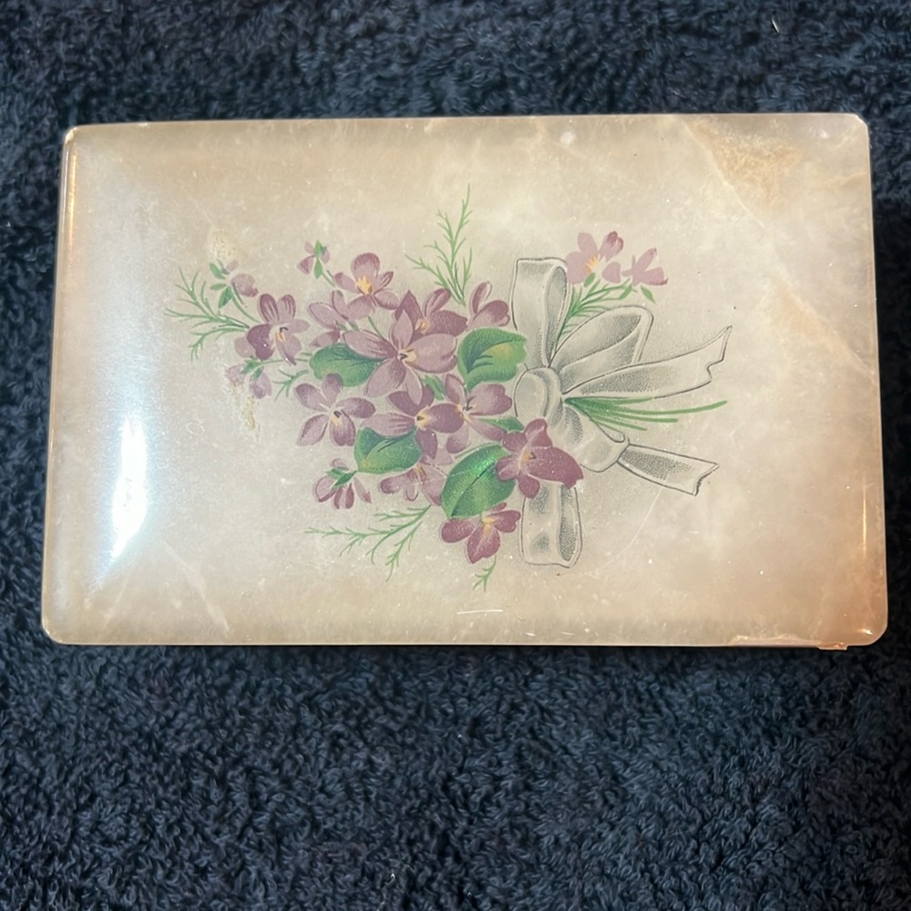 Designed in Italy stone trinket box